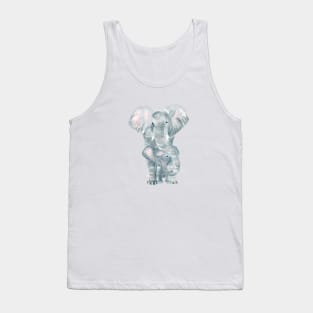 Elephants watercolor | linen texture | pattern design Tank Top